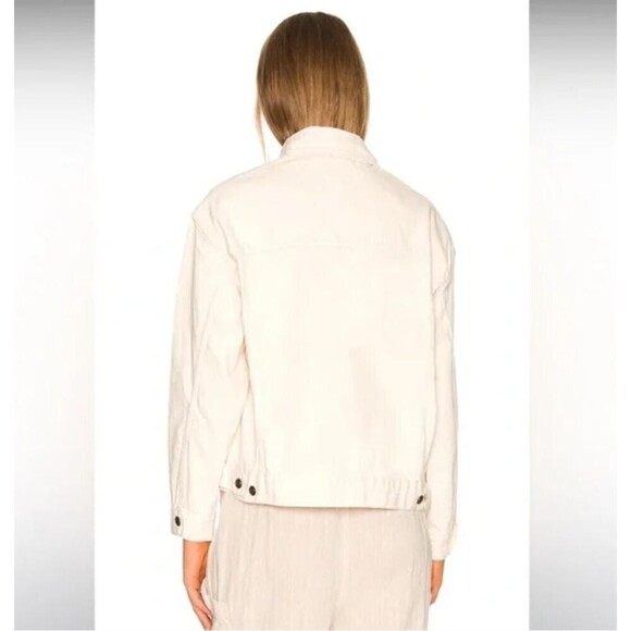 New FREE PEOPLE Women's Jolene Oversized Denim Trucker Jacket in Ecru size M - Picture 4 of 15